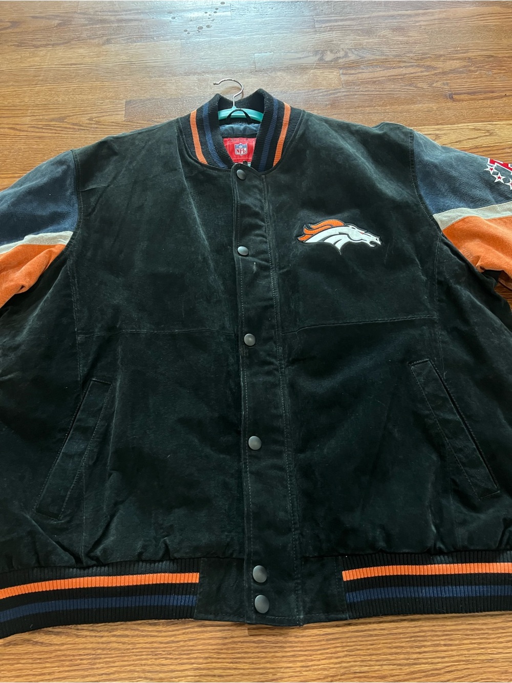 Vintage NFL Denver Broncos G-III Genuine Suede Leather Jacket Men's XXL 2XL